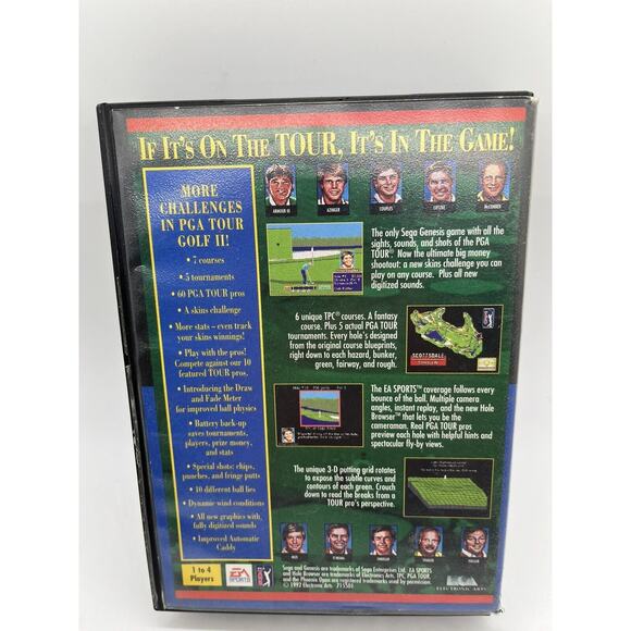 PGA Tour Golf II (Sega Genesis, 1992) Complete W/Manual CIB Tested - Picture 3 of 12